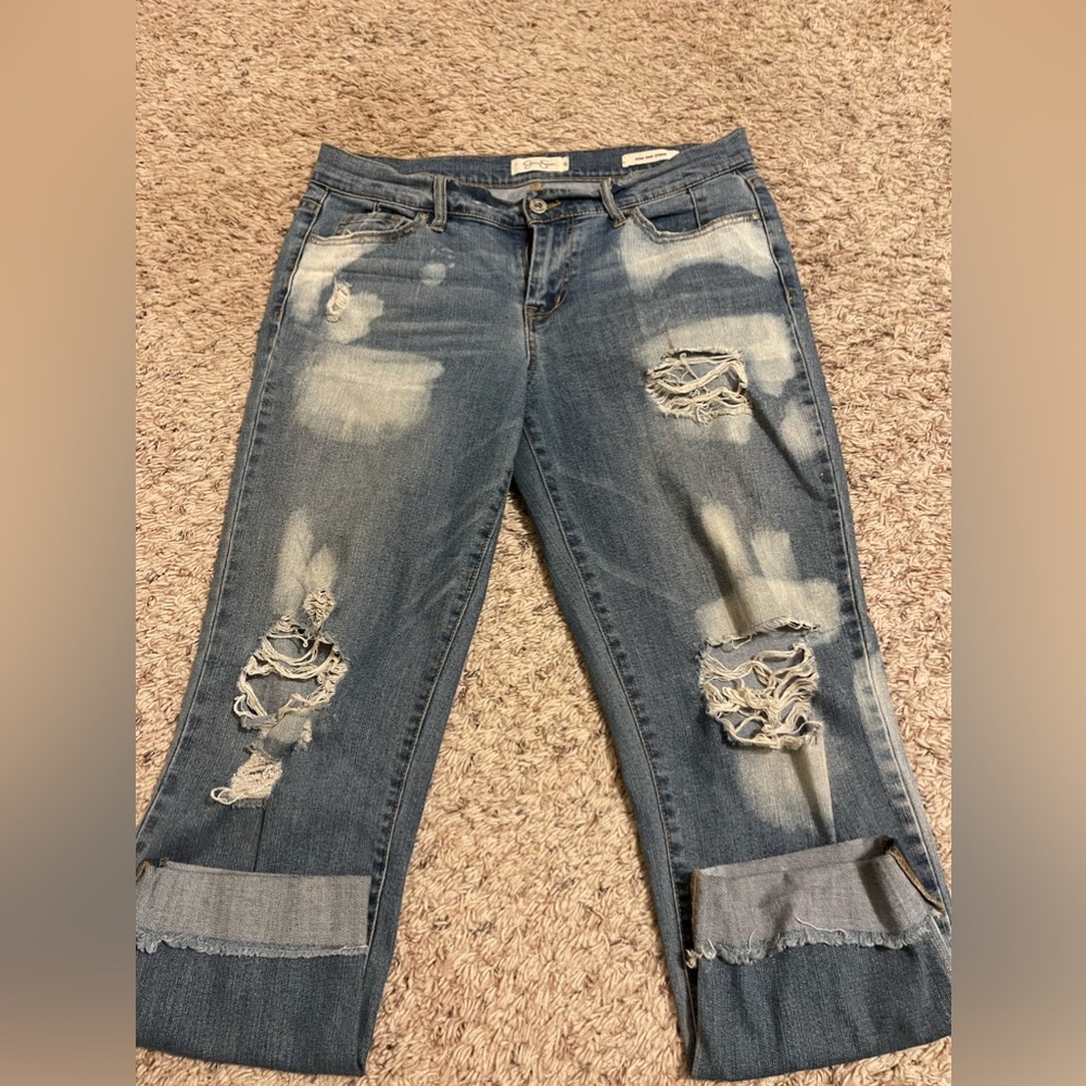 distressed jeans